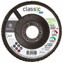 DISCO FLAP NORTON 4.1/2  X7/8   115MM GRAO 040 CLASSIC - 78072707797