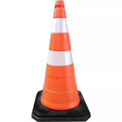 CONE ECOSINAL SEMIFLEXIVEL 75CM BASE BORRACHA 2.3KG LARANJA/BRANCO COM REFLETIVO - 1168
