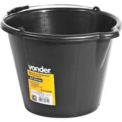 BALDE PLASTICO VONDER EXTRA FORTE PRETO 12 LITROS - 3315012001