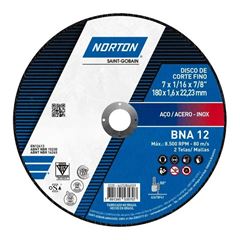 DISCO DE CORTE NORTON 7  X1.6X7/8   - 180MMX1,6X22,23MM AZUL BNA12 - 66252846559