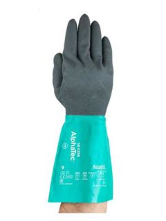 LUVA ANSELL ALPHATEC 58-535B CINZA/VERDE 36CM TAM 08-M CA17419