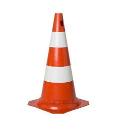 CONE KTELI PVC 75CM LARANJA/BRANCO SEM REFLETIVO