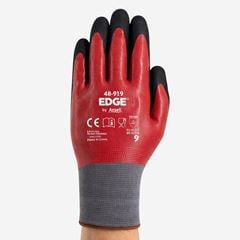 LUVA ANSELL EDGE 48-919 TAM 07-P PRETO/VERMELHO CA43203