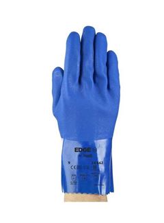 LUVA ANSELL EDGE SUPERFLEX 14-662 PVC 26CM TAM 10-XG AZUL CA26043