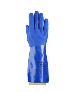 LUVA ANSELL EDGE SUPERFLEX 14-663 PVC 36CM TAM 10-XG AZUL CA26043
