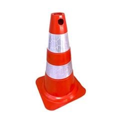 CONE PLASTCOR FLEXIVEL 50CM LARANJA/BRANCO COM REFLETIVO - 70000654