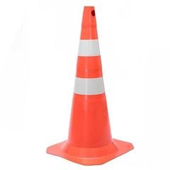 CONE PLASTCOR PVC 75CM LARANJA/BRANCO SEM REFLETIVO - 70001291