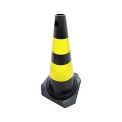 CONE PLASTCOR PVC 75CM PRETO/AMARELO SEM REFLETIVO - 70001312