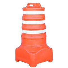 CONE BALIZADOR BARRIL PLASTCOR FIT LARANJA/BRANCO BASE QUADRADA - 60031348