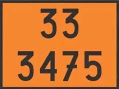 PLACA PLASTCOR NUMEROLOGIA NBR7500 GASOLINA 33/3475 30X40CM
