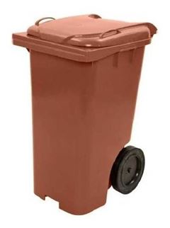LIXEIRA COLETOR BRALIMPIA 240 LITROS SEM PEDAL MARROM RODA 200MM - C240MR