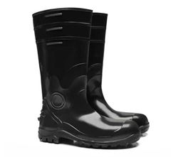 BOTA BRACOL PVC CANO LONGO PRETO BICO ACO PALM. ACO N37 COM FORRO CA37750 - 85BPL200PA