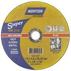 DISCO DE CORTE NORTON 7  X1/8X7/8   - 180MMX3,0X22,23MM AR312 - 66252899863