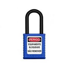 CADEADO BLOQUEIO TAGOUT HASTE PLASTICO AZUL 38MM - CPAZ140CD