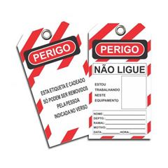 ETIQUETA BLOQUEIO FLEXIVEL TAGOUT PERIGO NAO LIGUE COM FILME 0.45MM - ETF2CF