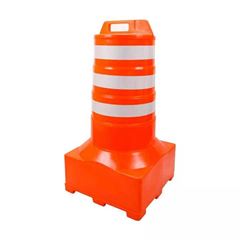 CONE BALIZADOR BARRIL ECOSINAL LARANJA/BRANCO BASE QUADRADA - 1305