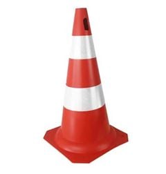 CONE KTELI FLEXIVEL 50CM LARANJA/BRANCO COM REFLETIVO