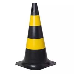 CONE KTELI PVC 75CM PRETO/AMARELO SEM REFLETIVO