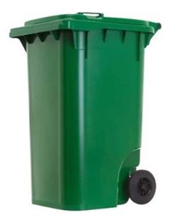 LIXEIRA COLETOR BRALIMPIA 240 LITROS COM PEDAL VERDE RODA 200MM - CP240VD