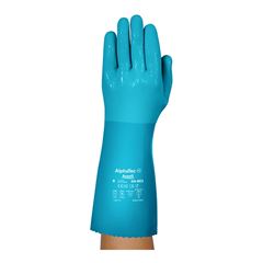 LUVA ANSELL ALPHATEC 04-003 PVC AZUL 36CM TAM 10-XG CA43410