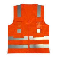 COLETE BRASCAMP LARANJA REFLETIVO 04 BOLSO TAM M - 3465