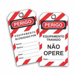 ETIQUETA BLOQUEIO PVC TAGOUT EQUIPAMENTO TRAVADO NAO OPERE - ET3SF