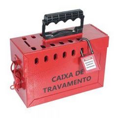 CAIXA BLOQUEIO TAGOUT VAZIA EM ACO PARA 13 CADEADOS 23X9X15.5CM - CBA13AP