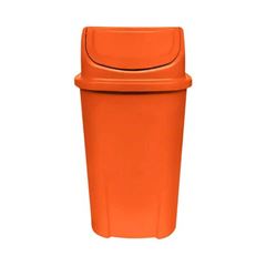 LIXEIRA LAR PLASTICOS 060 LITROS TAMPA BASCULANTE LARANJA