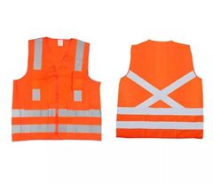 COLETE VICSA LARANJA REFLETIVO 04 BOLSO TAM M RFX - VIC72130