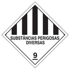 PLACA PLASTCOR SIMBOLOGIA NBR7500 SUBSTANCIAS PERIGOSAS DIVERSAS 9 33/33