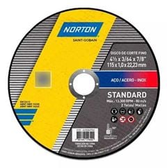 DISCO DE CORTE NORTON 4.1/2  X1.0X7/8   - 115MMX1,0X22,23MM STANDARD - 66252849762