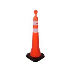 BALIZADOR PLASTCOR TIPO PIRULITO SEMIFLEXIVEL LARANJA/BRANCO REFLETIVO - PL4062