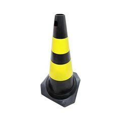 CONE PLASTCOR PVC 50CM PRETO/AMARELO SEM REFLETIVO - 70001304
