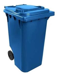 LIXEIRA COLETOR BRALIMPIA 240 LITROS SEM PEDAL AZUL RODA 200MM - C240AZ