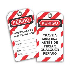 ETIQUETA BLOQUEIO PVC TAGOUT TRAVE A MAQUINA ANTES DE INICIAR QUALQUER REPARO - ETF7SF