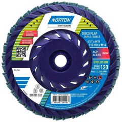 DISCO FLAP NORTON EVOLUTION 4.1/2  X7/8   115MM GRAO 120 R822 - 69957325070