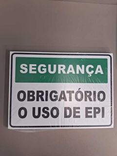 PLACA AVISO OBRIGTAORIO O USO DE EPI - 35X25